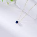 wholesale 14K Gold Created Birthstone 1ct Round Necklace for Women 16+2 -0-6