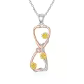 wholesale 925 Sterling Silver Gold Plated Daisy Flower Infinity Love Knot Pendant Necklace Wholesale for Women's Gifts-0-0