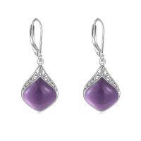 wholesale 925 Sterling Silver Celtic Teardrop Filigree Earrings Jewelry Gifts for Women-Amethyst teardrop earrings