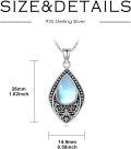 wholesale 925 Sterling Silver Moonstone & Turquoise Teardrop Pendant Necklace with Onyx and Larimar Accents-0-3