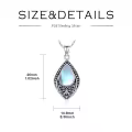 wholesale 925 Sterling Silver Moonstone & Turquoise Teardrop Pendant Necklace Wholesale with Onyx and Larimar Accents-0-3