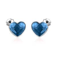 wholesale 925 Sterling Silver Red Heart Crystal Earrings Wholesale For Women And Girls-Nurse Hat-Blue