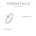 TOUPOP Sterling Silver Moissanite Personalized Engagement Cross Rings-0-1
