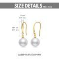 TOUPOP 14K Gold Freshwater Pearl & Moissanite Dangle Earrings for Women-0-3