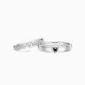 TOUPOP Sterling Silver Moissanite Couples Wedding Rings Set-0-2