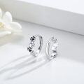 wholesale Silver 925 Sterling Silver Paw Print Huggie Hoop Earrings for Women Small Dog Cat Pet Hoops Cute Cartilage s for Girls-0-2