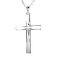 wholesale 925 Sterling Silver Origami Cross Pendant Necklace - Religious  for Women & Men-Origami