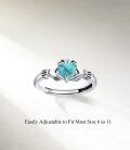 wholesale 925 Sterling Silver Claddagh Ring With Turquoise Heart-0-3