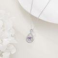 wholesale 925 Sterling Silver Infinity Ballerina Pendant Necklace with Purple Stones and CZs for Women Girls Gifts-0-2