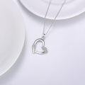 wholesale Sterling Silver Moissanite Heart Necklace for Women 18 +2 Chain-0-8