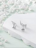 wholesale 925 Sterling Silver Hammerhead Shark Stud Earrings - Ocean Themed Beach  for Her-0-4