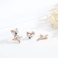 wholesale 925 Sterling Silver Hypoallergenic Yoga Fox Stud Earrings for Women Girls-0-3