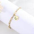 wholesale S925 Sterling Silver & Gold Plated Initial Bracelet - LUCK Friendship Jewelry with Adjustable Chain for Women, Gift for Best Friend, Sister, Graduation-0-3