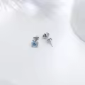 TOUPOP Sterling Silver & July Birthstone Frog Earrings-0-5