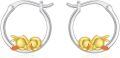 wholesale 925 Sterling Silver Sleeping Ducks Round Hoop Earrings for Women Girls Gift Idea-0-0