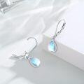wholesale 925 Sterling Silver Teardrop Moonstone Drop Earrings with Leverbacks for Women-0-1