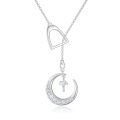TOUPOP Sterling Silver Y Pendant Lucky Horseshoe Necklace Jewelry Gifts-0-0