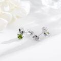wholesale 925 Sterling Silver Hypoallergenic Green Crystal Sloth Stud Earrings for Kids Adults-0-4
