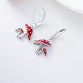 wholesale 925 Sterling Silver Red Mushroom Dangle Earrings for Women-0-4