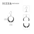 TOUPOP Sterling Silver Moon Phase Earrings with Stones-0-4