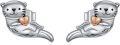 wholesale 925 Sterling Silver Otter Heart Stud Earrings - Cute Animal  for Women Girls-0-0