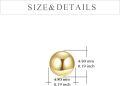 wholesale Gold Metal Round Ball Stud Earrings - Real Stones Gift for Her 6mm-0-3