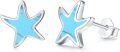 wholesale 925 Sterling Silver Turquoise Starfish Stud Earrings - Ocean Beach  for Women & Girls-0-0