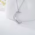 TOUPOP Sterling Silver June Birthstone Moon Pendant Necklace for Women-0-3