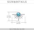 wholesale 925 Sterling Silver Moonstone & Turquoise Stud Earrings with Small Sun Design for Women-0-4