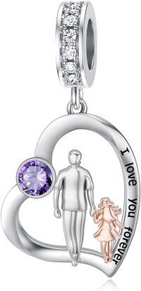 wholesale 925 Sterling Silver Family Love Charm Bracelet for Daughter Mother Lover - Birthday Valentine's Day Gifts-02-02-February