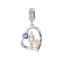 wholesale 925 Sterling Silver Family Love Charm Bracelet for Daughter Mother Lover - Birthday Valentine's Day Gifts-02-02-February