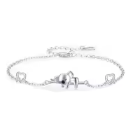 wholesale 925 Sterling Silver Koala Bear Charm Bracelet for Women and Girls-Koala