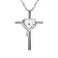 wholesale 925 Sterling Silver Cross Pendant Necklace With Mustard Seed Heart Oxidized Finish-0-0