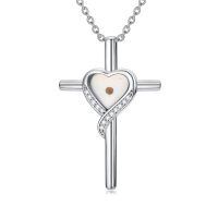 wholesale 925 Sterling Silver Cross Pendant Necklace With Mustard Seed Heart Oxidized Finish-Cross-C-Mustard Seed Cross C