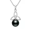 TOUPOP Sterling Silver Black Pearls Necklace For Women-0-1