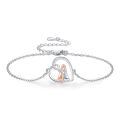 wholesale 925 Sterling Silver Heart Charm Bracelet With Engraved Couple Design-0-0