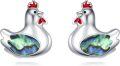 wholesale 925 Sterling Silver Abalone Shell Hen Stud Earrings for Women -0-0