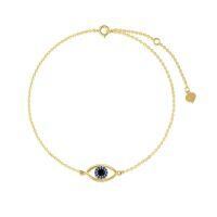 TOUPOP 14K Yellow Gold Evil Eye Anklet For Women, Christmas Gift-undefined