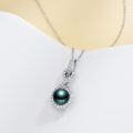 wholesale 925 Sterling Silver Infinity Pendant with Tahitian Black Pearl and Cubic Zirconias-0-4