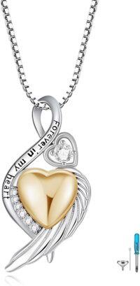 wholesale Sterling Silver Birthstone Infinity Dog Angle Cross Turtle Tree of Life Urn Necklace for Women s Ashes Wings Cremation Jewelry Heart Pendant-Infinity-Yellow-Infinity-Yellow