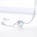 wholesale 925 Sterling Silver Moonstone Leaf Design Chain Link Bracelet-0-3