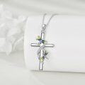 wholesale 925 Sterling Silver Cross with Dragonfly and Cubic Zirconia Pendant Necklace Religious Jewelry Christian Gift for Her-0-2