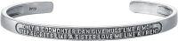 wholesale 925 Sterling Silver Godmother Hugs Love Secret Inspirational Quote Cuff Bracelet Set-faith