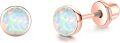 wholesale 925 Sterling Silver 4mm Round Simulated Opal Screw-Back Stud Earrings for Women-0-0