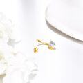 wholesale 14k Gold Heart-Shaped CZ Belly Button Ring for Women - Dangle Navel Piercing Jewelry-0-4