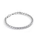 wholesale 925 Sterling Silver 7MM Thick Wheat Link Chain Bracelet for Men & Women-0-0