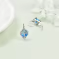 TOUPOP Sterling Silver Birthstone Tree Of Life Leverback Earrings Gifts For Women Teens Birthday-0-2
