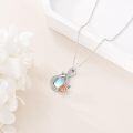 wholesale 925 Sterling Silver Teardrop Moonstone Rose Flower Infinity Pendant Necklace for Women Girls Grandma Gift-0-2