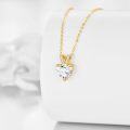 wholesale 14K Gold Heart-Shaped Moissanite Pendant Necklace for Women - 1 Carat EF Color Grade-0-4