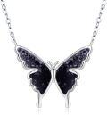 wholesale 925 Sterling Silver Black Agate Butterfly Pendant Necklaces Minimalist Fine s for Her-0-0
